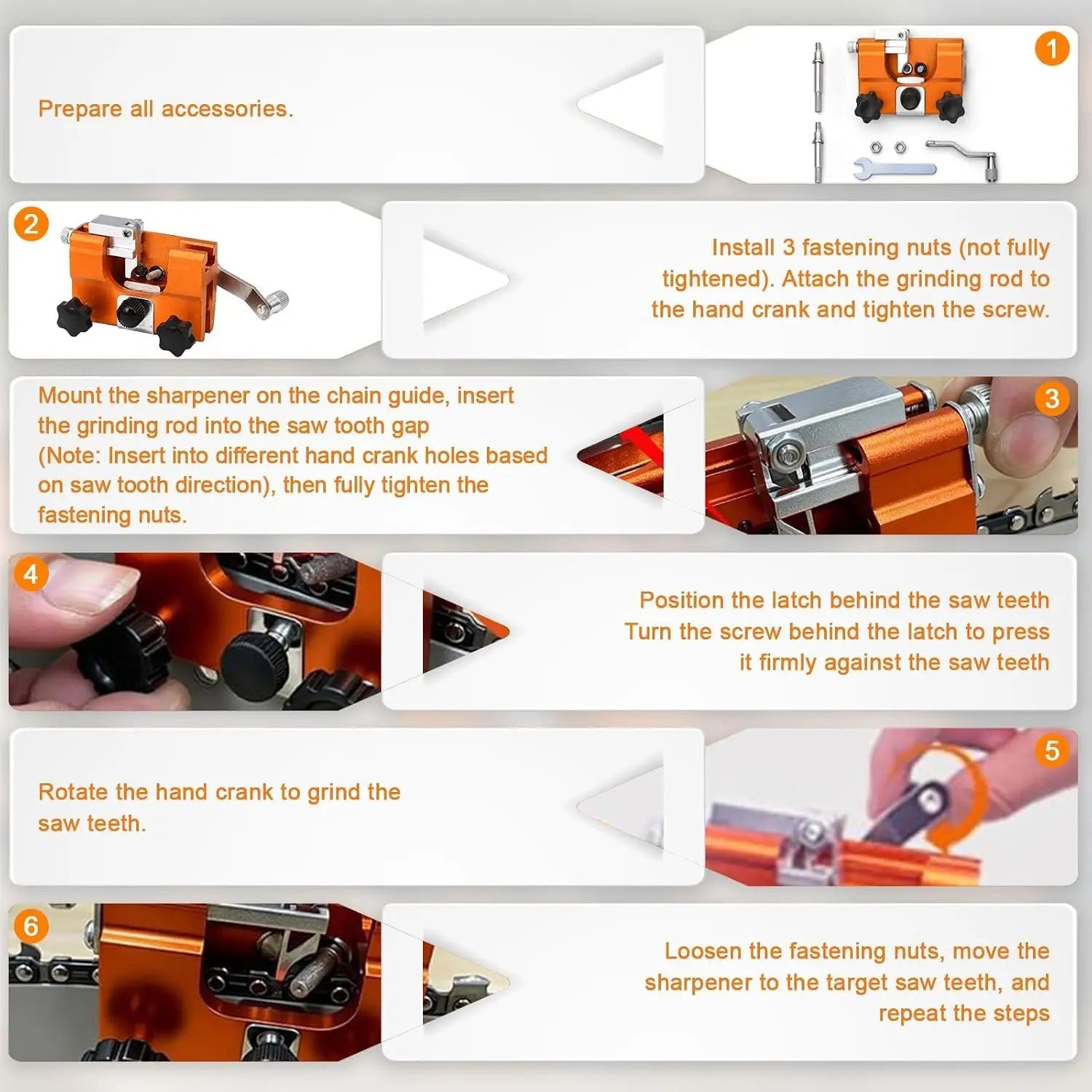 Fast  Chain Sharpener, Chainsaw Sharpener Kit, Portable Hand Crank Chainsaw Chain Sharpener Set, for All Kind Of Chain Saws