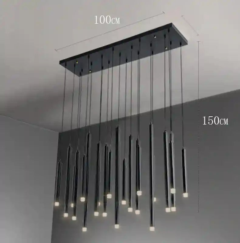 Crystal Stair LED Ring Light | Modern Dimmable Hanging Chandelier Tidesmit