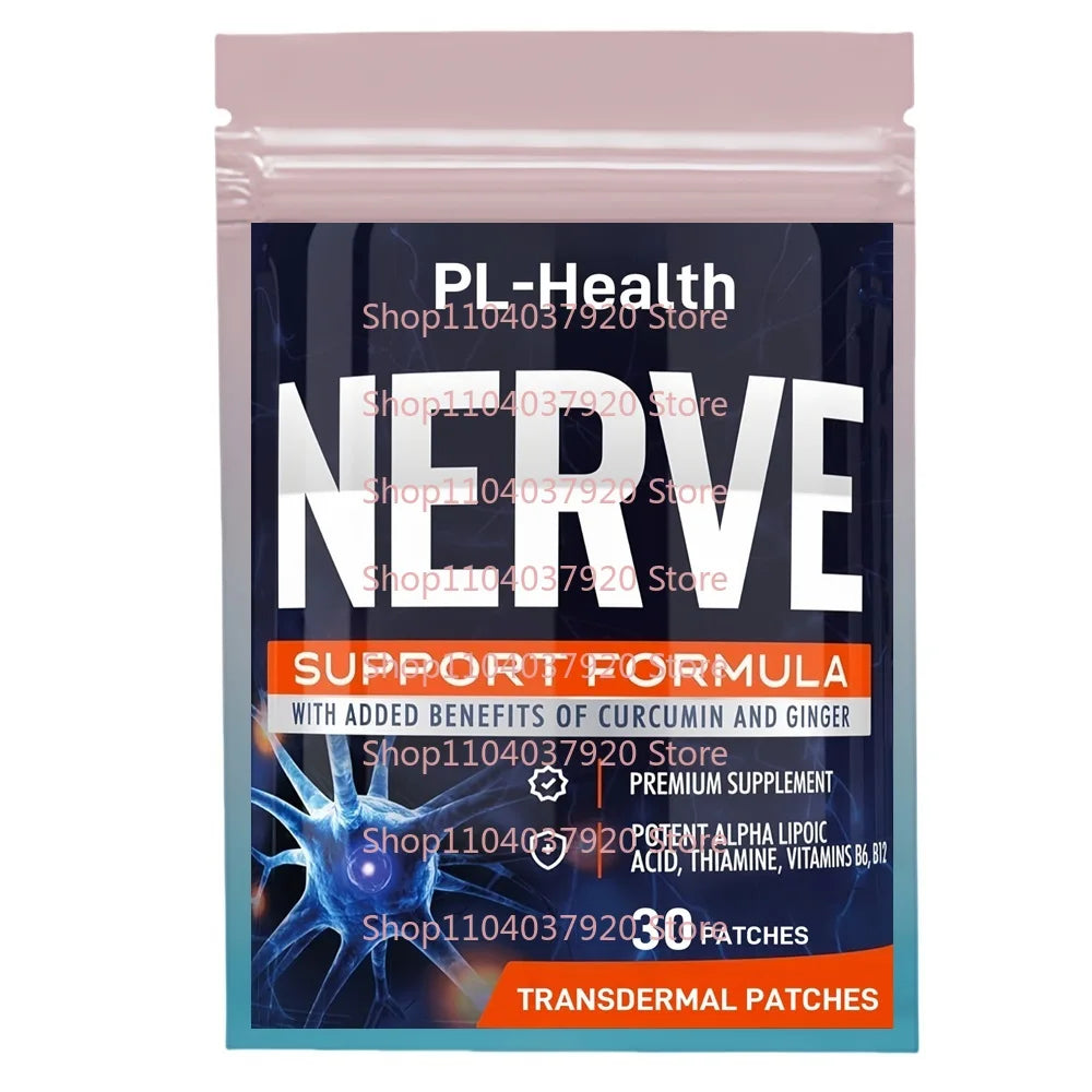 30 Patches Nerve Support Transdermal Patches with Alpha Lipoic Acid , Curcumin, Ginger Root, Vitamin B6, B12 Neuro Health