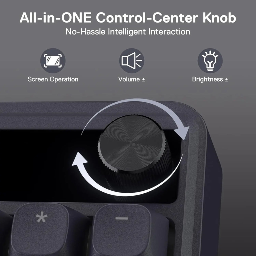 Redragon K762 Wireless Gasket Gaming Keyboard,104 Keys Mechanical Keyboard, Easy-Control 1.14’’ TFT Info Display