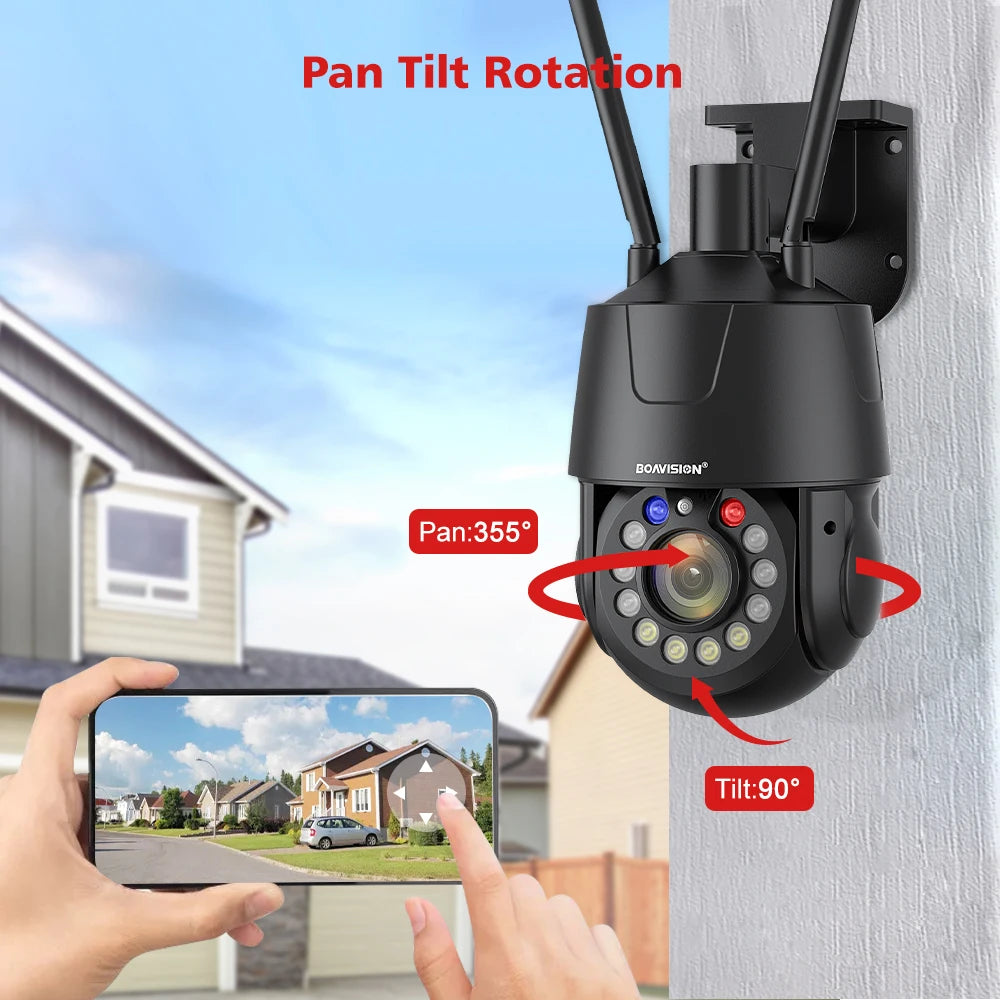 Outdoor Surveillance Camera WIFI 4G POE 8MP 5MP 30X Optical Zoom AI Auto Tracking 150M IR Distance Metal PTZ Security Camera