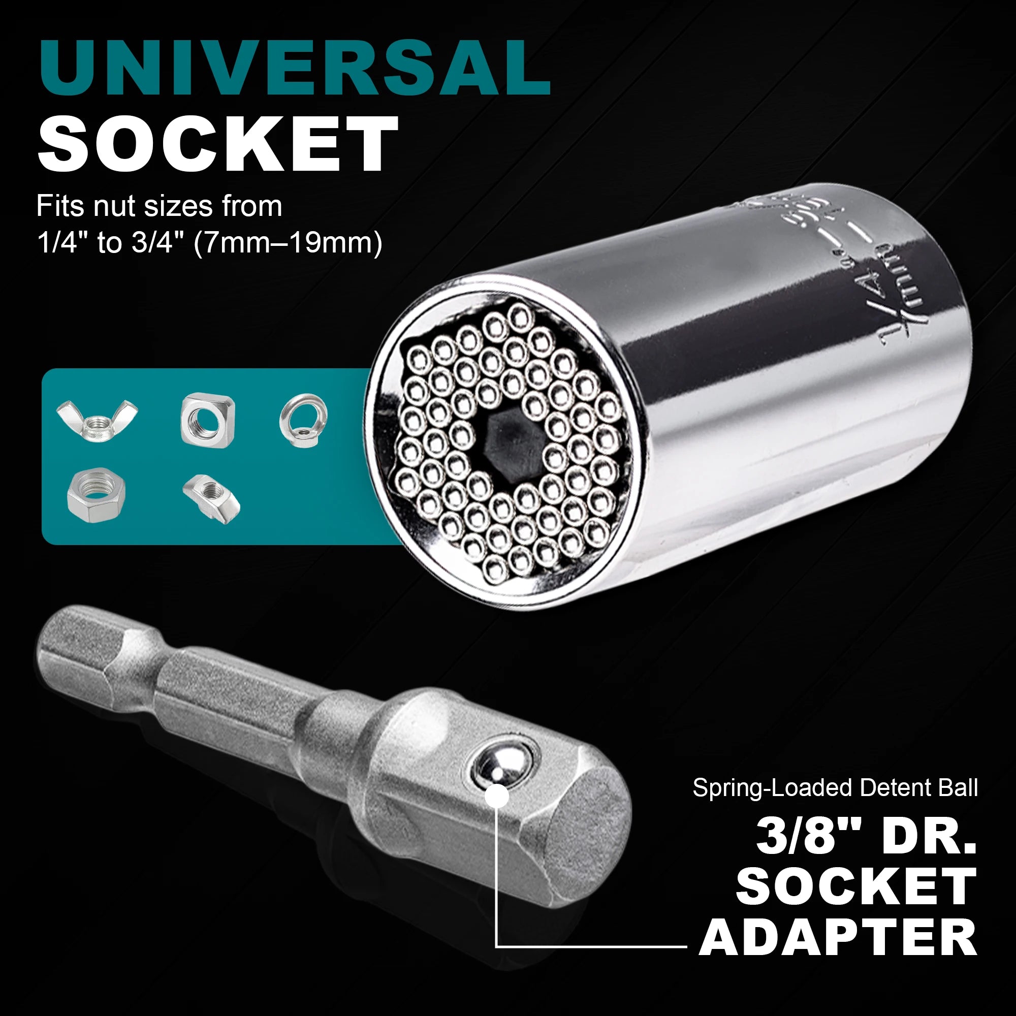 LIBRATON 24PCS Universal Socket & Ratchet T-Handle Screwdriver Bit Set Socket Adapter Magnetic Ratcheting Handle for DIY Repair
