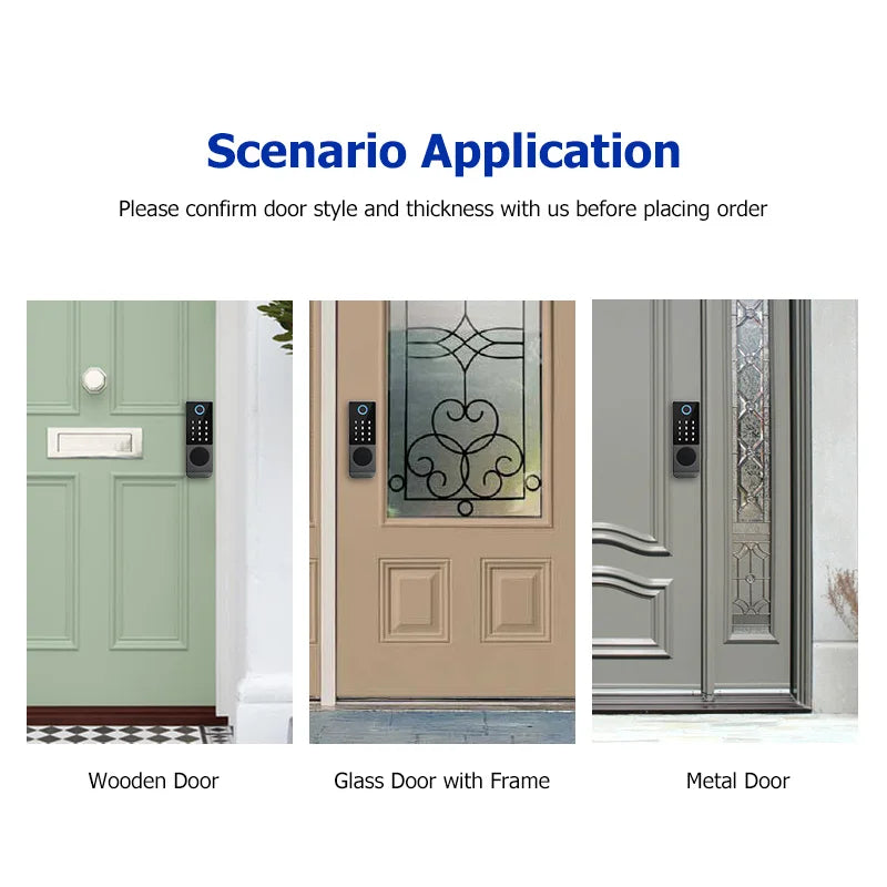 TTLock WIFI Version Double Side Fingerprint Waterproof Outdoor Gate Passcode Rfid Card Keyless Smart Door Lock