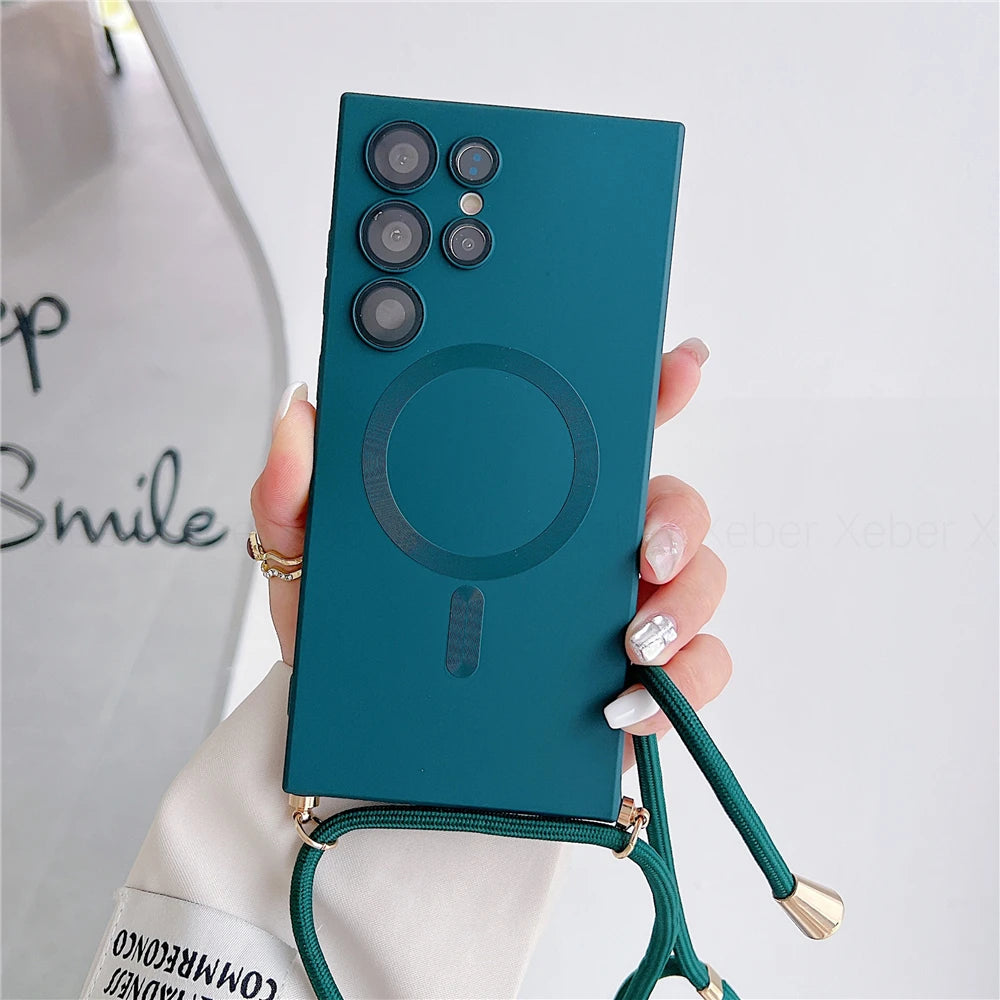 Samsung S25 Ultra Magnetic Case with Detachable Crossbody Lanyard Strap Tidesmit