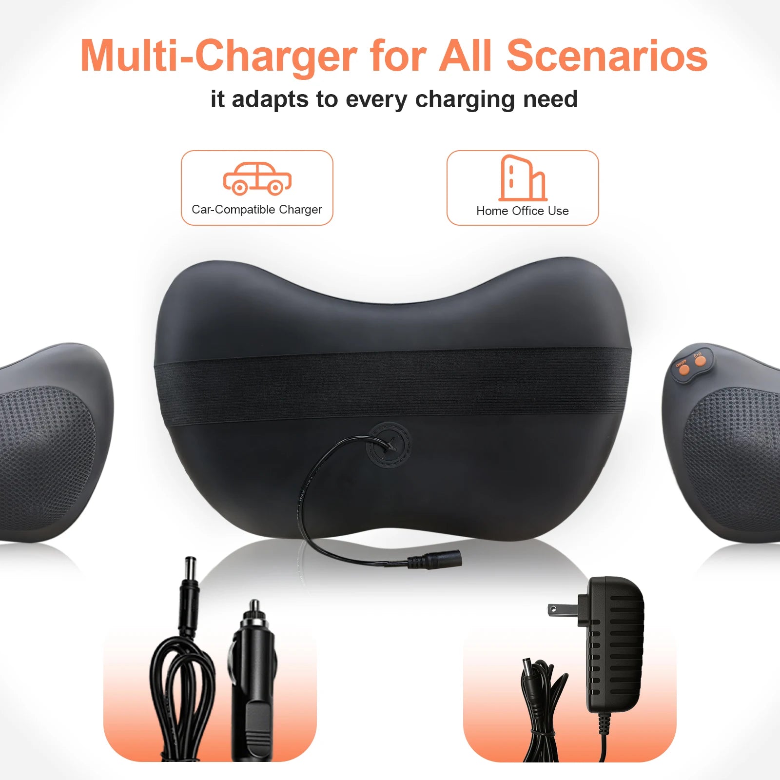 Electric Neck and Back Massager with Heat Therapy - Deep Tissue Relief Massage Cushion Tidesmit