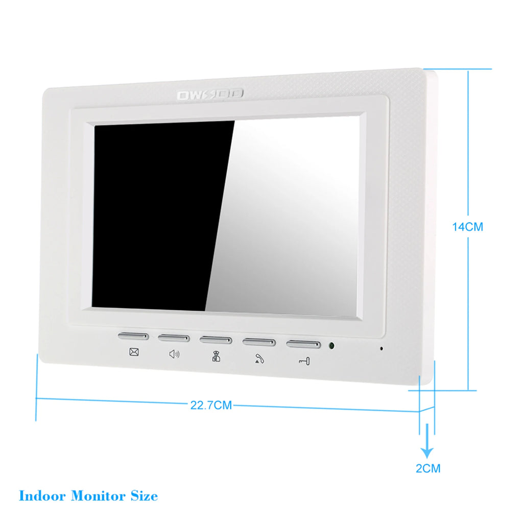 7 inch Wired Video Doorbell Indoor Monitor IR-CUT Outdoor Camera Visual Intercom Two-way Audio Remote Unlock Video Door Phone