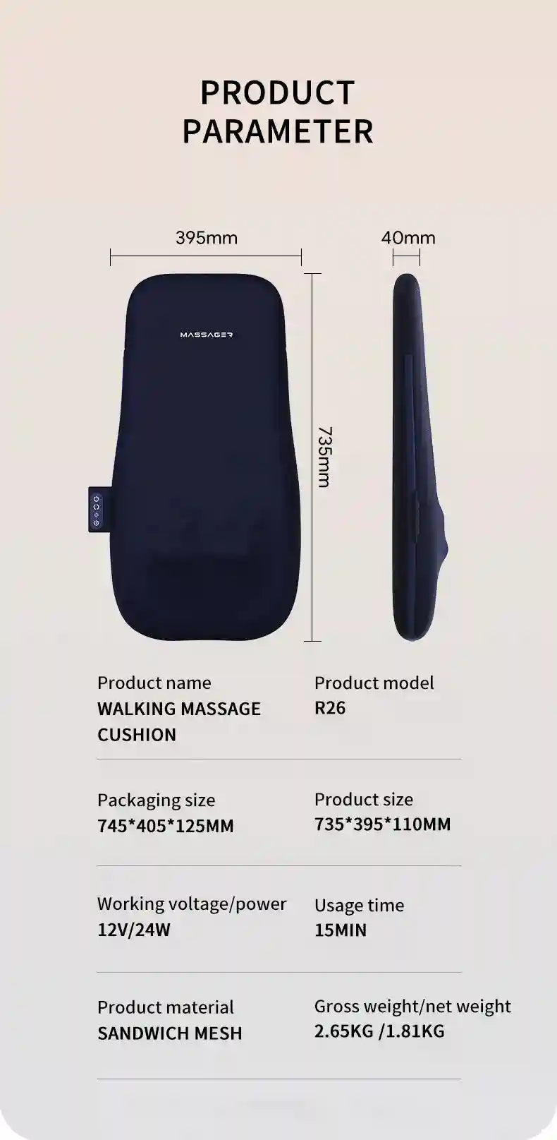 Electric Massager with Heat for Deep Tissue Muscle Relief - Tidesmit Massage Roller Tidesmit