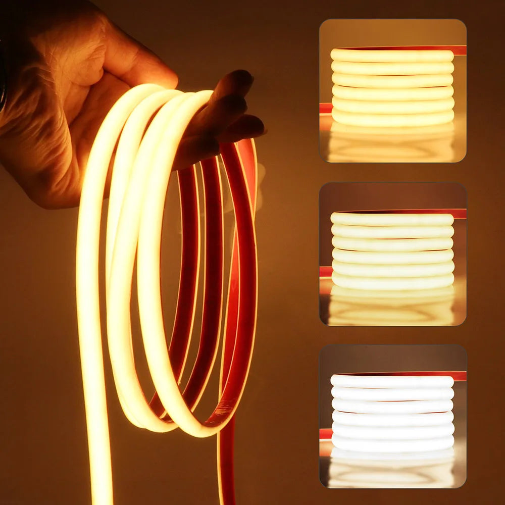 IP68 Waterproof COB LED Strip Light 12V 24V 5m 10m 15m 20m 0.5m Flexible Tape 320LED/m High Density Bright Liner Lighting RA90