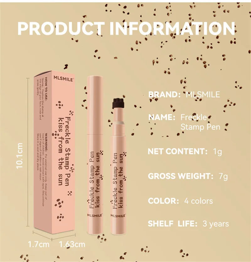 Tidesmit waterproof freckles stamp pen for natural long-lasting fake freckle makeup dots on all skin tones