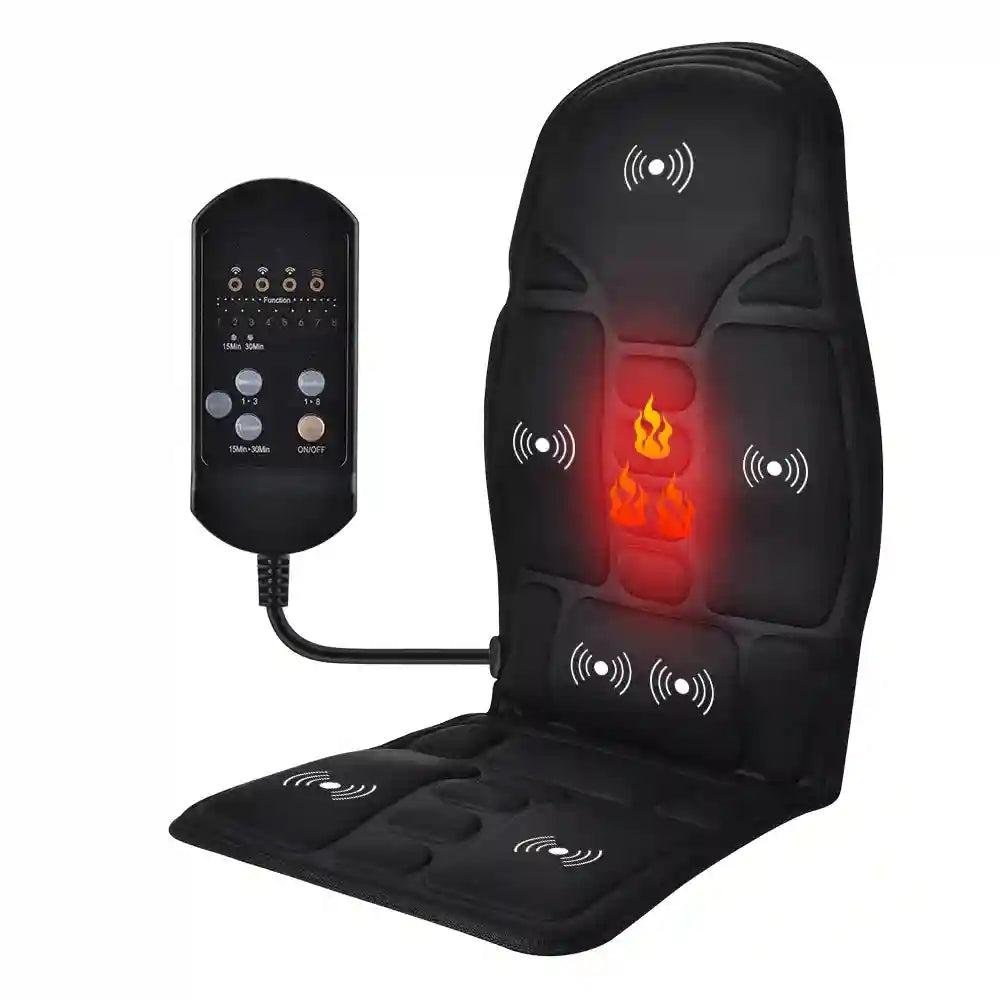 Massage Chair Pad with Heat and Vibration for Back Relief - Tidesmit Massage Roller black Tidesmit