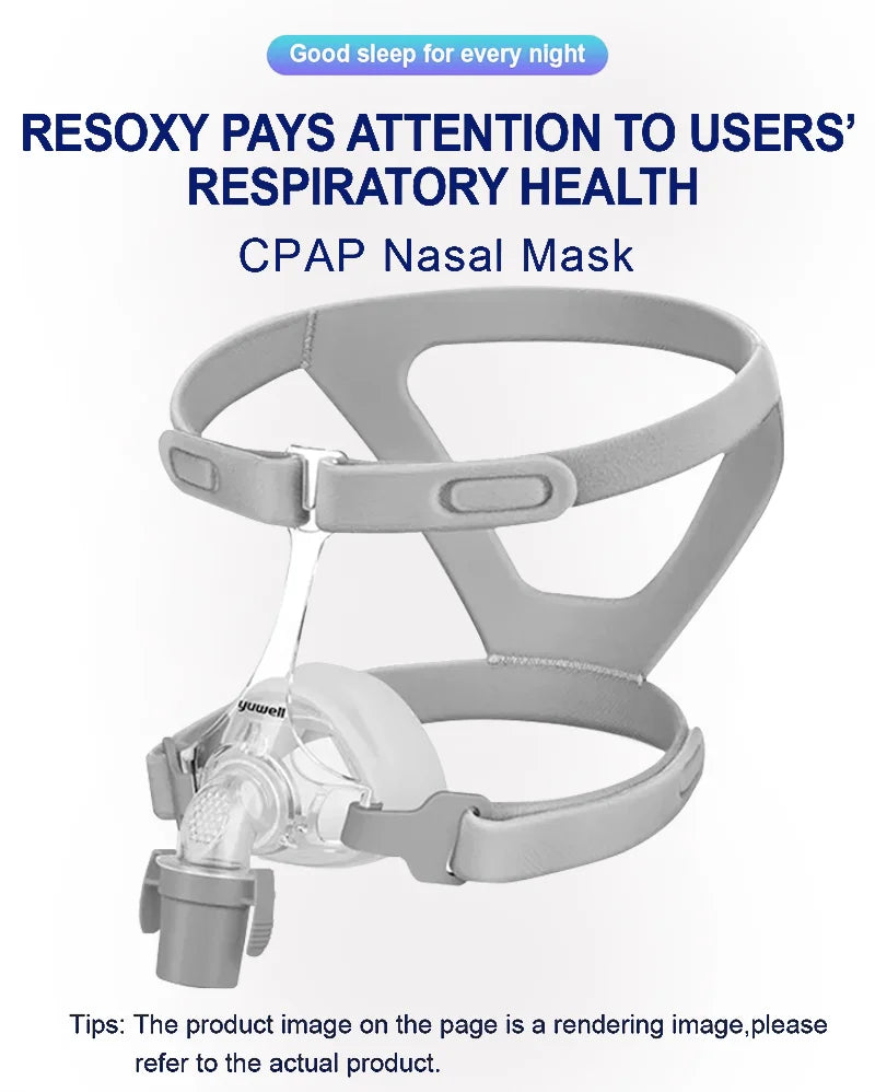 Resoxy CPAP Nasal Mask, Universal Nasal Mask,With Medical Headgear Silicone,For Auto CPAP Machine, Sleep Apnea,Helps Anti Snorin
