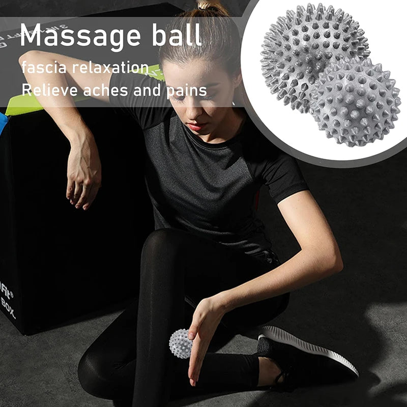 Foot Massage Roller and Spiky Ball Set for Targeted Muscle Relief Back Massage Instrument Tidesmit