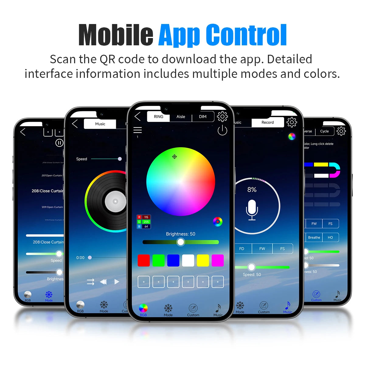 3 Inch LED Angel Eyes RGB Halo Ring Light with App Control - Tidesmit Tidesmit