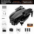 4K Camera Drone with Obstacle Avoidance - Brushless Motor Foldable Design 4K Cameras-3B-Black Tidesmit