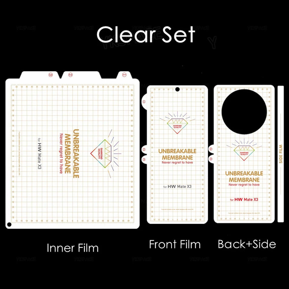 inner Front Back Clear HD Soft Hydrogel Protective Film For Huawei Mate Frosted Screen Protector AE Clear Set (4 in 1) Tidesmit