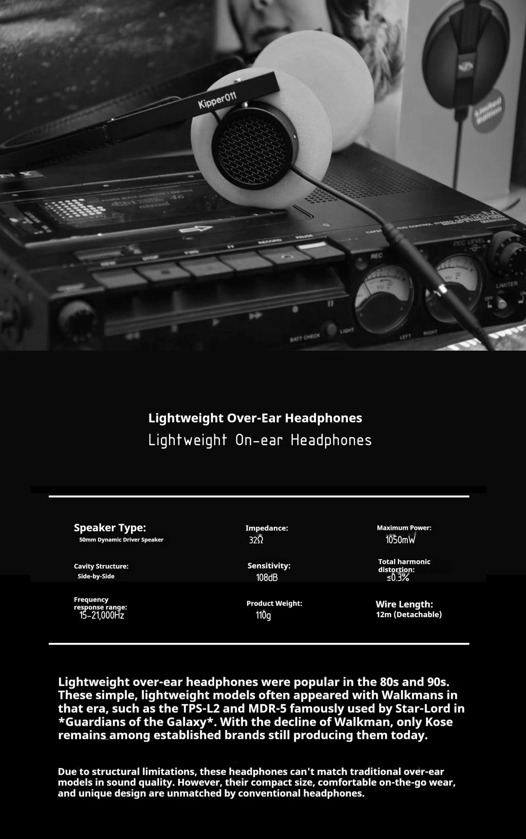 Over Ear Wired Headphones with 50mm Drivers - HiFi Audio by Tidesmit Tidesmit