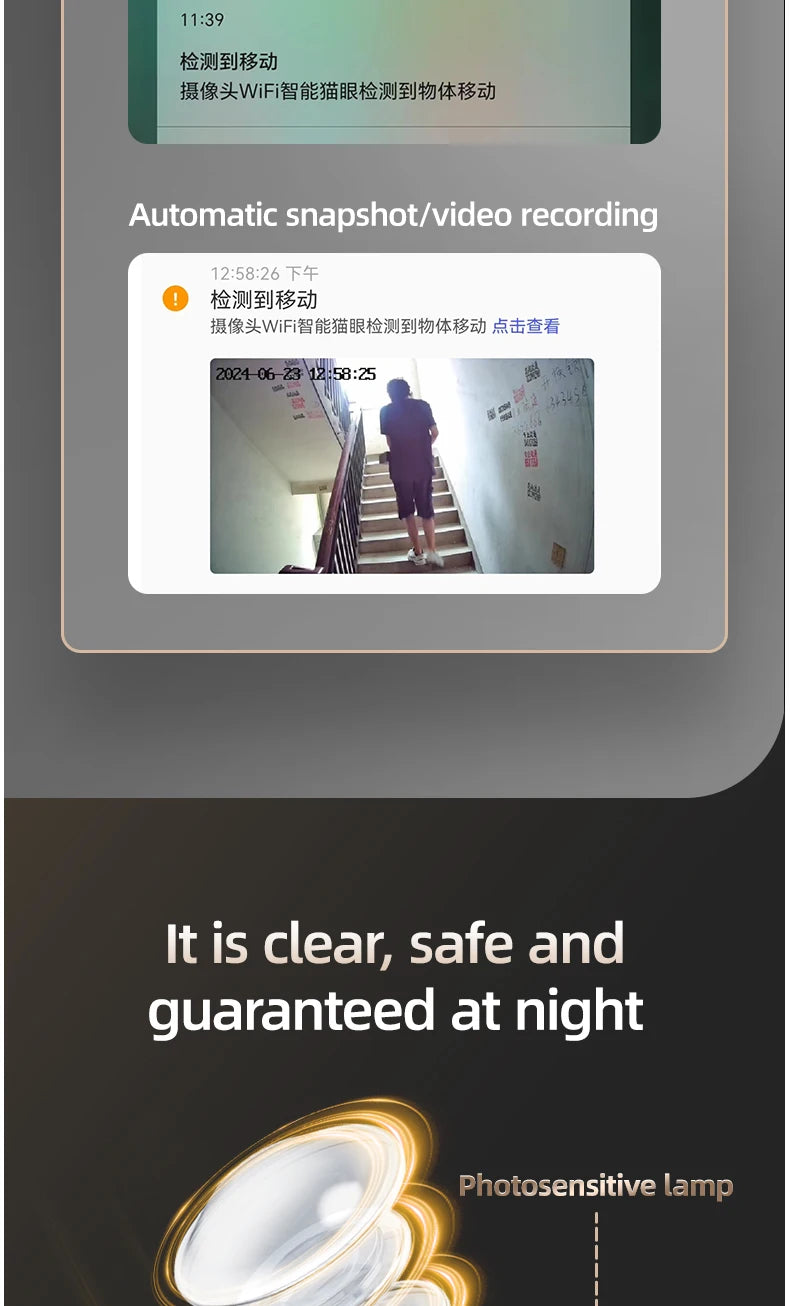 Danmini 4.3 Inch Doorbell Peephole Mobile Tuya App Remote Control Digital Door Viewer Night Vision 1080P 2MP Cat Eye Door Camera