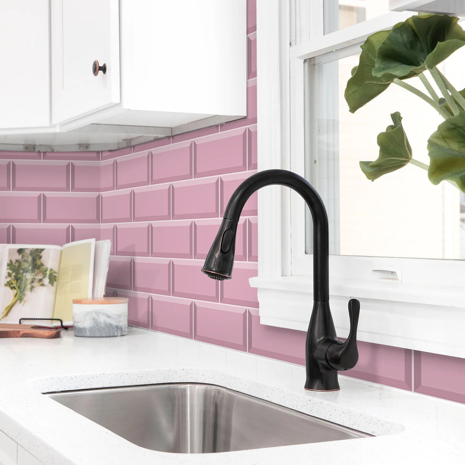 9/27/54PCS Pink Yellow Green Brick Tile Stickers For Kitchen Bathroom Wallpaper Waterproof Peel&Stick DIY Wall Sticker Home Deco