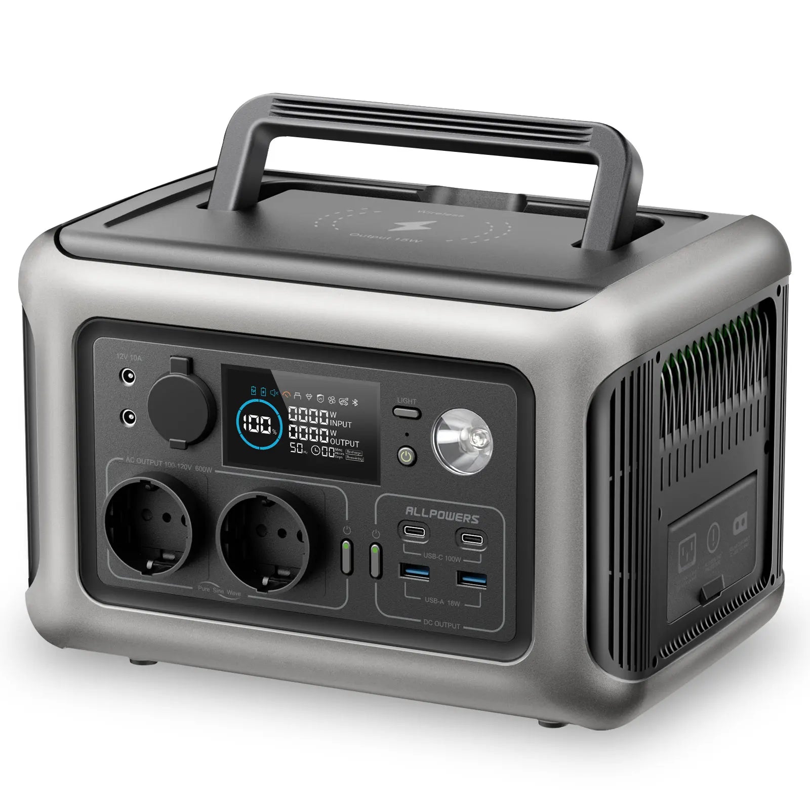 Portable Power Station 600W LiFePO4 with Solar Panel - Tidesmit R600 Only Tidesmit
