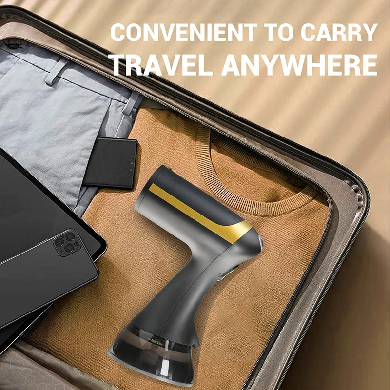 Tidesmit 1500W foldable handheld garment steamer showing compact design and fast-heat technology for travel ironing