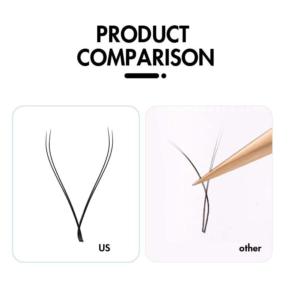 YY Shaped Eyelash Extensions 0.07mm D Curl Matte Faux Mink Lash False Eyelashes Tidesmit