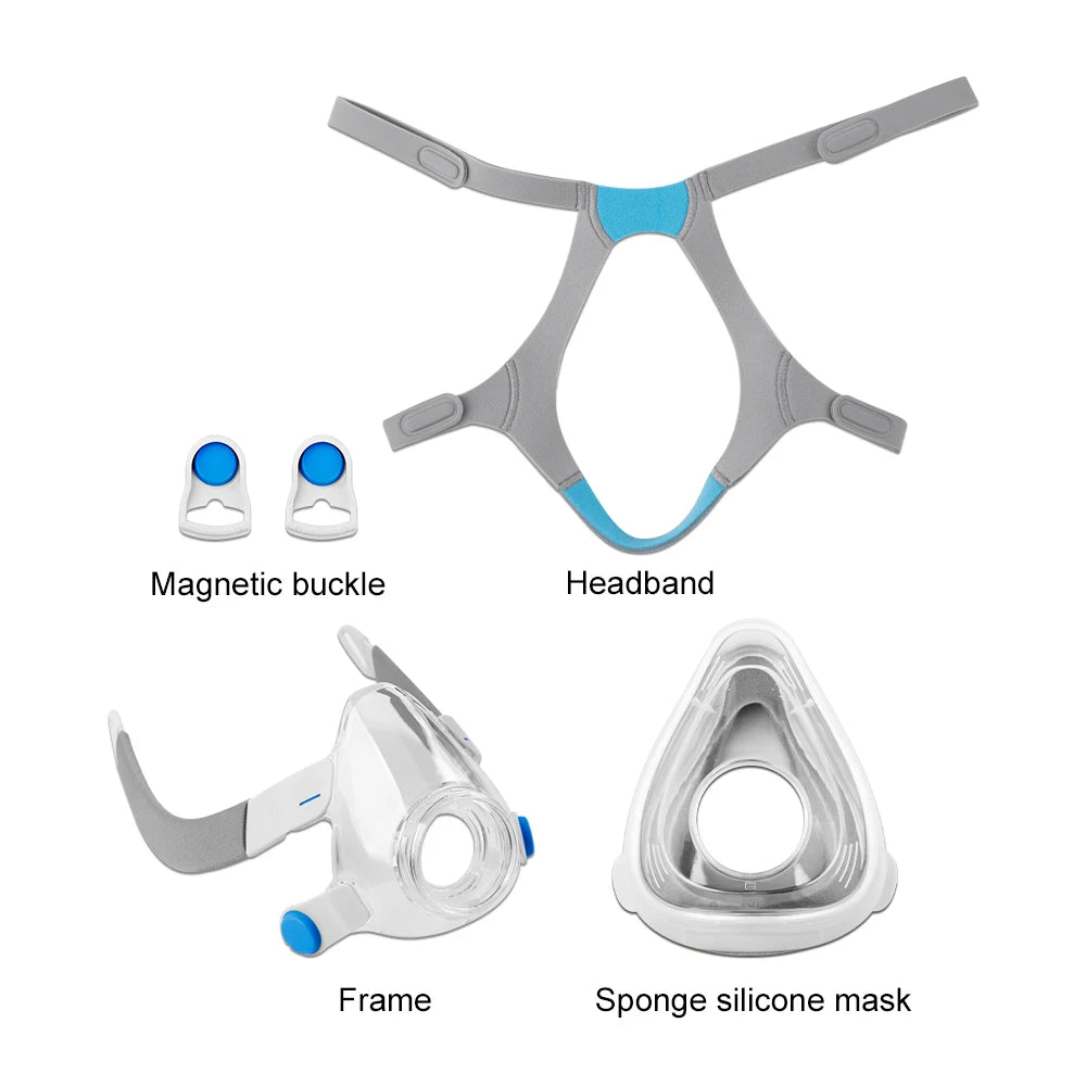 Complete AirFit F20 Full Face CPAP Mask Replacement Set Includes Mask Cushion, Headgear, Frame & Clips for Complete Mask Renewal