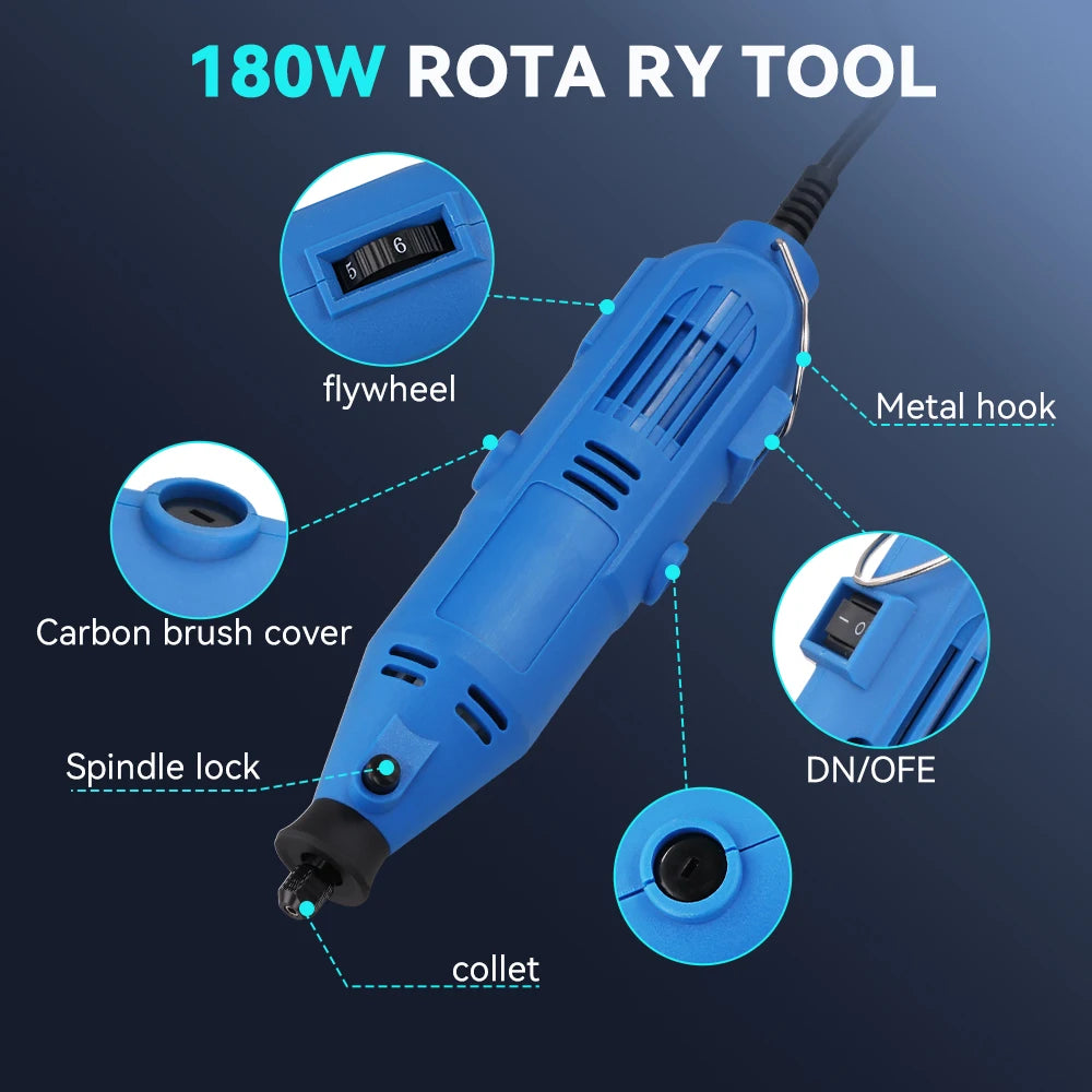 Podofo 80PCS Engraver Electric Drill Dremel Mini Drill DIY Drill Grinder 135W Power Tool 32000RPM Electric Mini Drill Grinder Engraver Polisher with Rotary Tools Set Kit For Dremel