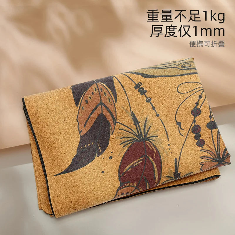 Non-slip Grab Shock Absorption Thickened Men's Yoga Sports Fitness Cork Folding Towel Yoga Mat