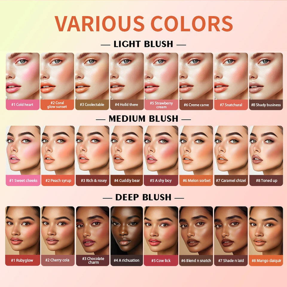 Tidesmit 8 color cream highlighter palette shade swatches for shimmering waterproof face makeup and brightening