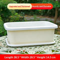 textureVegetable Planters Plastic Set with Tray Rectangular Flowerpots for Indoor Balcony Use DIY Home Gardening