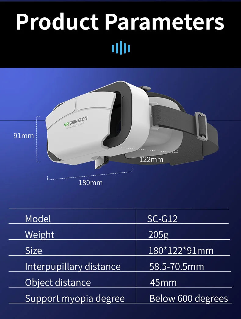 VR Headset for Smartphones - Lightweight Immersive Mobile VR Glasses Tidesmit