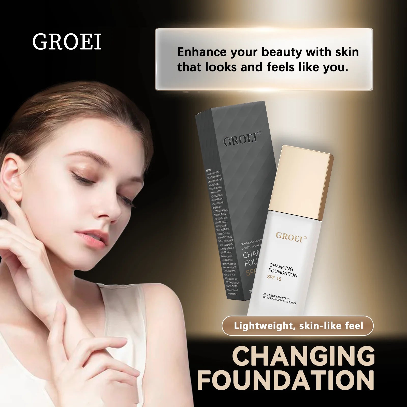 Tidesmit color changing foundation moisturizer with oil-control hydrating longwearing and waterproof face makeup