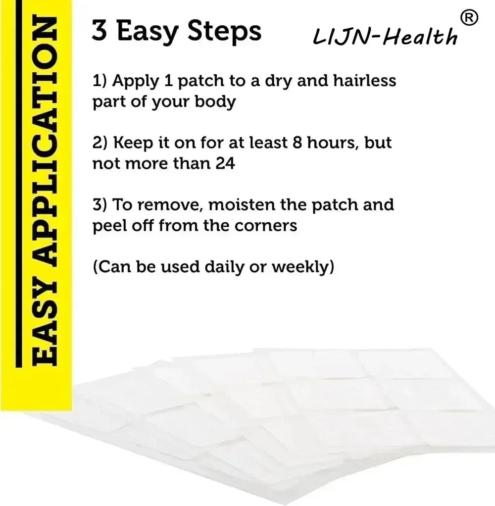 30 Patches Magnesium L-Threonate Transdermal Patches with Vitamin C & Vitamin D3 Supports Memory, Focus