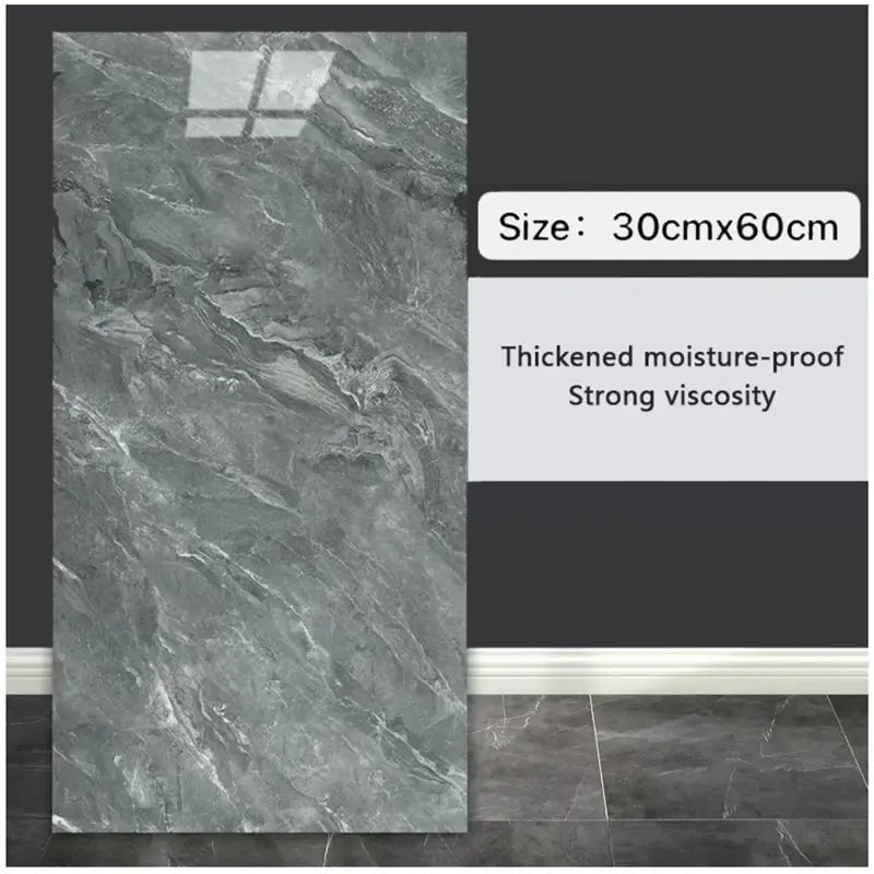 AB34-10Pcs Self-Adhesive Marble Tiles Sticker Waterproof 30Cmx60cm Tile Floor Stickers Tile Kitchen Bathroom Wall Sticker