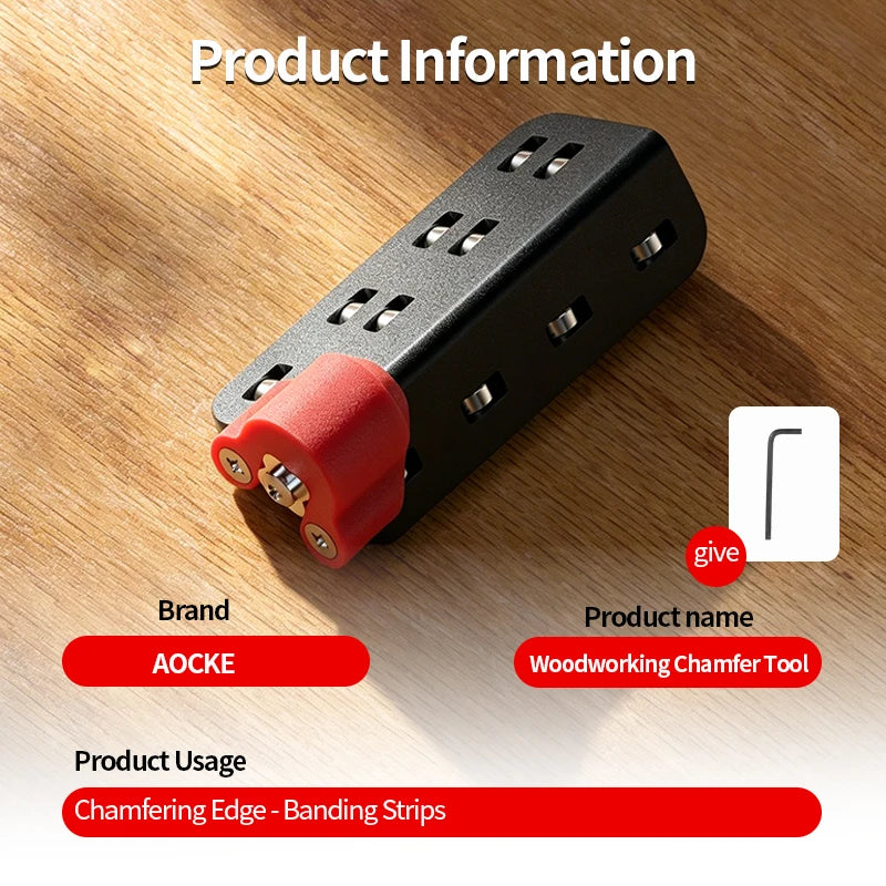 AOCKE Woodworking Edge Trimming Knife Tungsten Steel Blades - Manual Wood Edge Banding Trimmer Tool for Carpenter