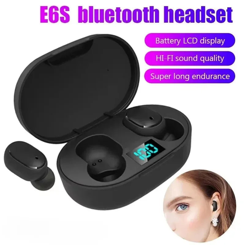 E6S TWS Bluetooth Earphones Wireless Bluetooth Headset Noise Cancelling Headsets With Microphone Headphones For Xiaomi iphone Tidesmit
