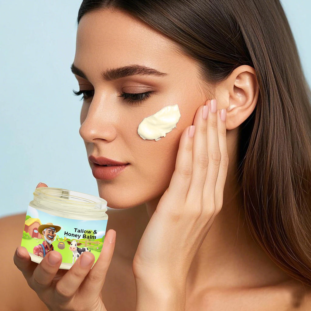 Tallow & Honey Balm 60g, Face and Body Moisturizer, Natural Skin Nourishing Cream to Improve Texture for Soft Firm Skin