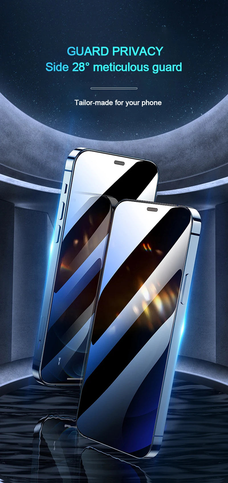 1-4Pcs Privacy Screen Protectors For iPhone 15 13 11 12 14 Pro Max Mini 7 8 Plus Anti-spy Tempered Glass For iphone X XS Max XR - Tidesmit