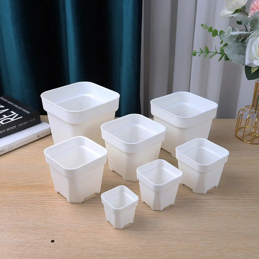 2-5PCS Quality Thicken Flower Pots ，Succulents Plant Square Flowerpots Nursery Grow Container Cactus Pot Planter Garden Supplies