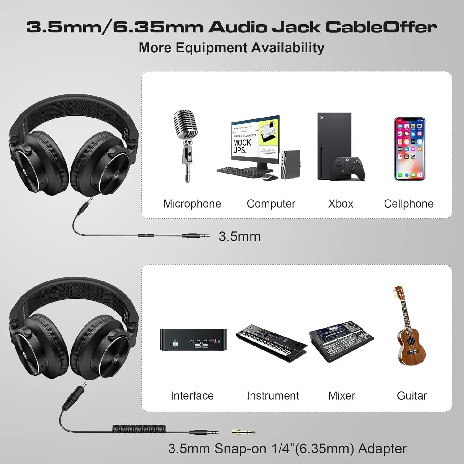 Studio Headphones - Over-Ear Professional Audio Monitoring (Black) Tidesmit