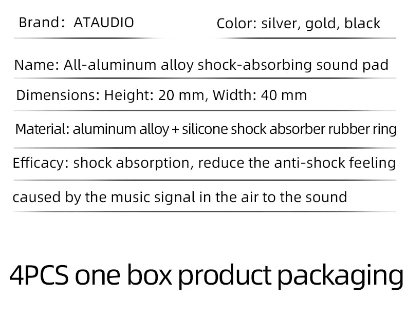 Super Premium 4PCS Hifi Speaker Spikes Stand Feet Pad Aluminum Alloy for Speaker DAC Shock Absorbing Foot Pad