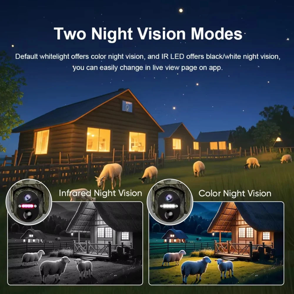 2K 3MP 4G Sim Card LTE Cellular Solar Powered Trail Hunting Wildlife Motion Activated Security Camera Outdoor Color Night Vision