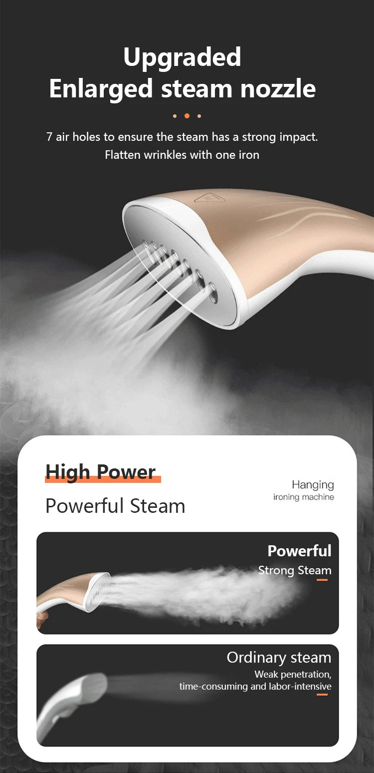 Tidesmit 1.8KW vertical garment steamer with ironing board, 10 gear settings, and adjustable pole for home laundry use