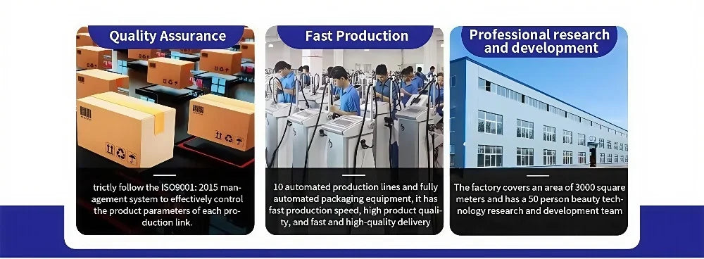 Manufacturing facility for professional EMS body sculpt and 360 rolling inner ball cellulite vibration machines.