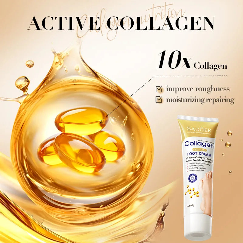 Collagen Foot Cream: Deep Moisturizing & Repairing Foot Care Scrubs Treatments Tidesmit