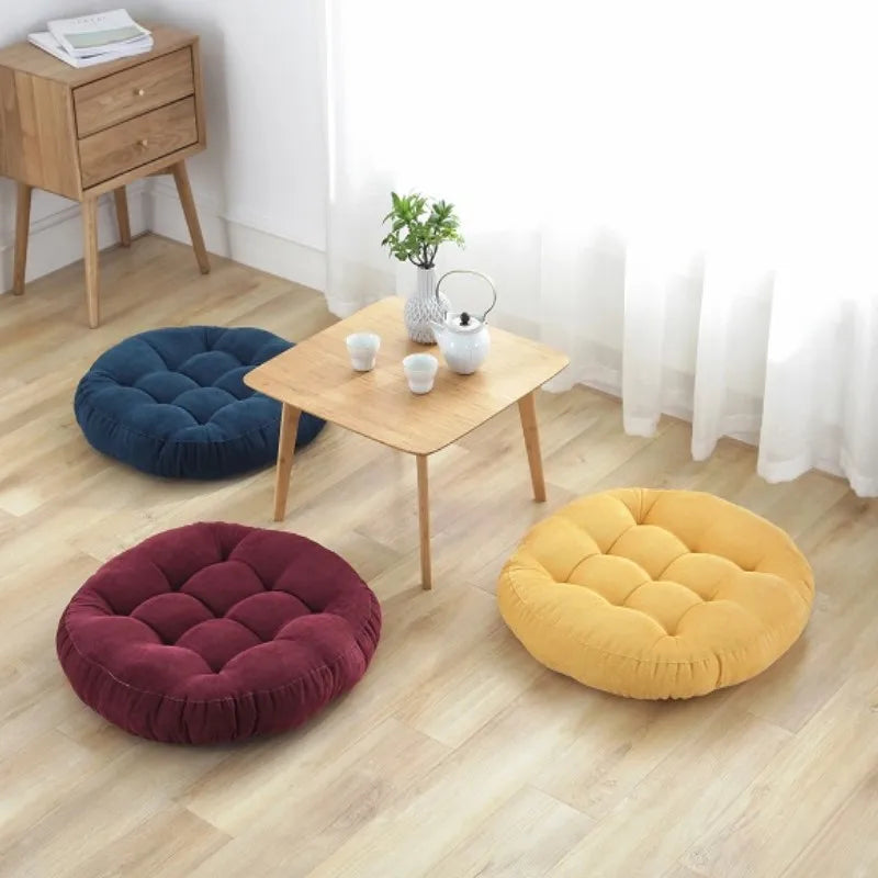 Green Large Round Floor Seat Cushion Thickened Tufted Tatami Mat Pad Ottoman Pouf Futon Chair Seat Meditation Seating Pillow 방석