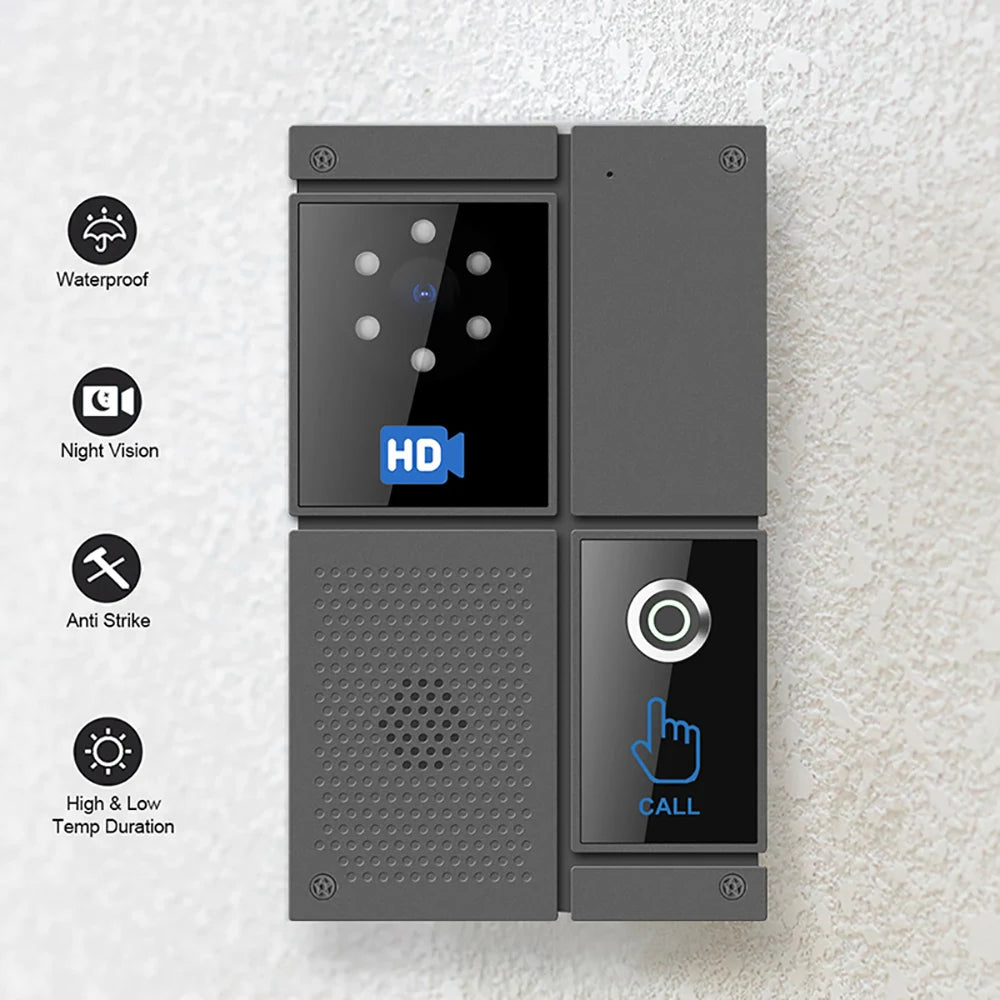 Smart SIP HD Video Intercom Touch Screen Waterproof Doorbell for Office Home Device Control Anti Strike System Night Vision