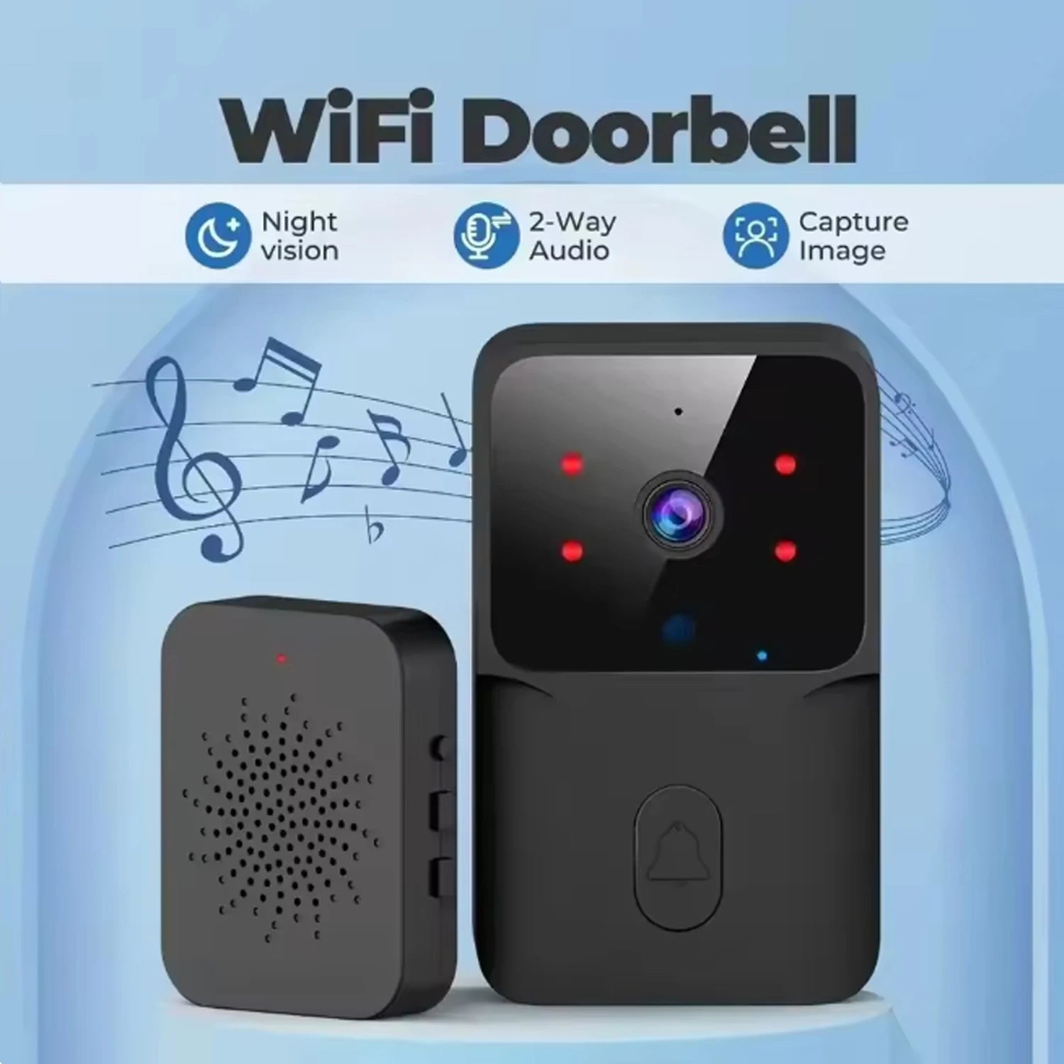 2026 WiFi Video Doorbell 1080P Tuya Smart Outdoor Wireless Intercom Waterproof Wireless Camera Ringing Bell
