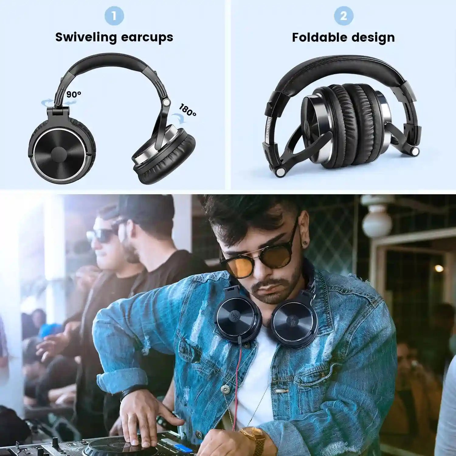 Over-Ear Wired Studio Monitor Headphones with Mic - Tidesmit Tidesmit