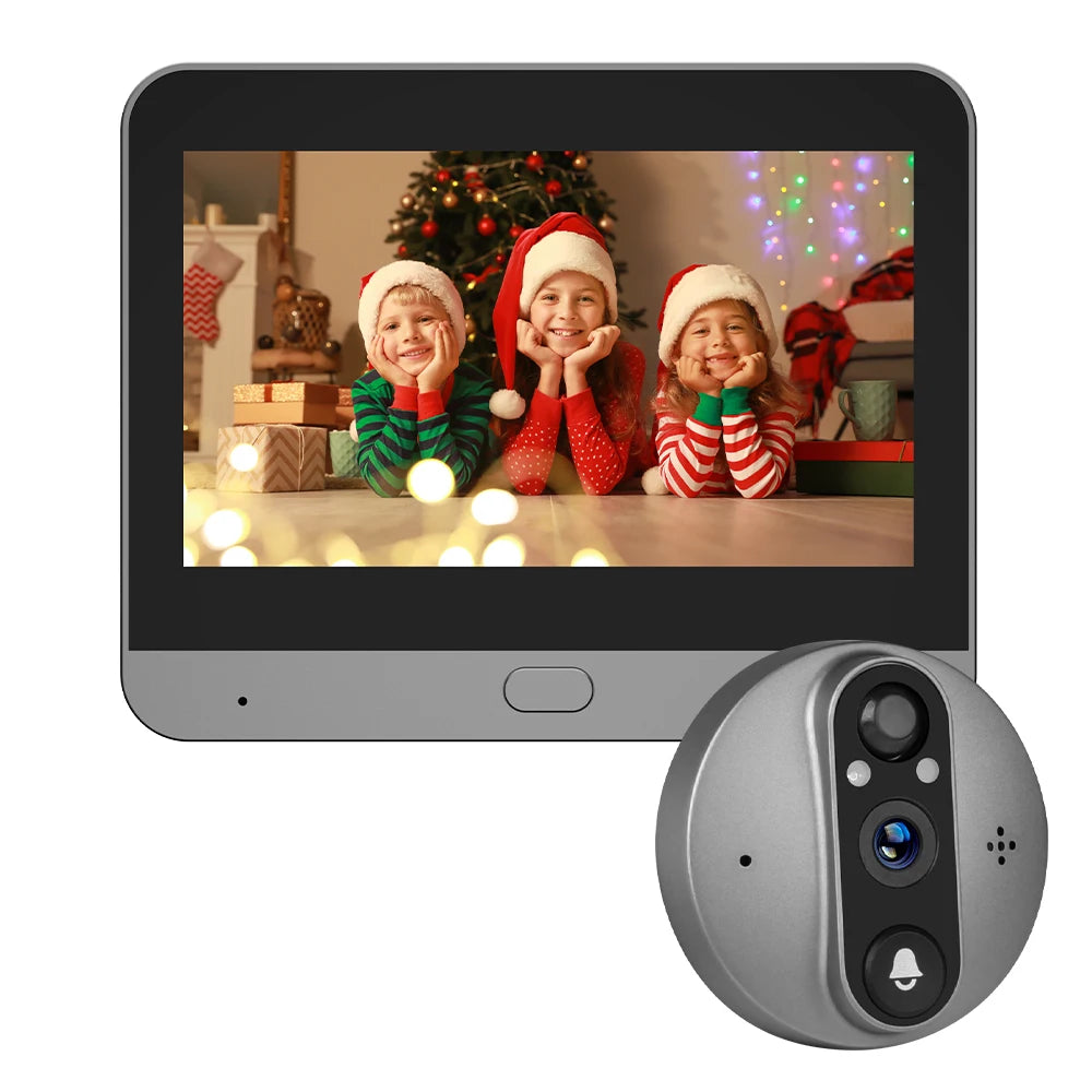3MP Wi-Fi Tuya SmartLife Battery Powered 940nm No Visible Light Infrared Audio Video Door Eye Digital Viewer PIR Doorbell Camera